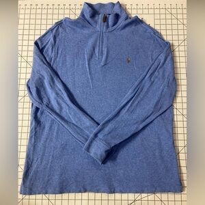 Polo Ralph Lauren Men’s Size XL Blue 1/4 Zip Estate Rib Sweater